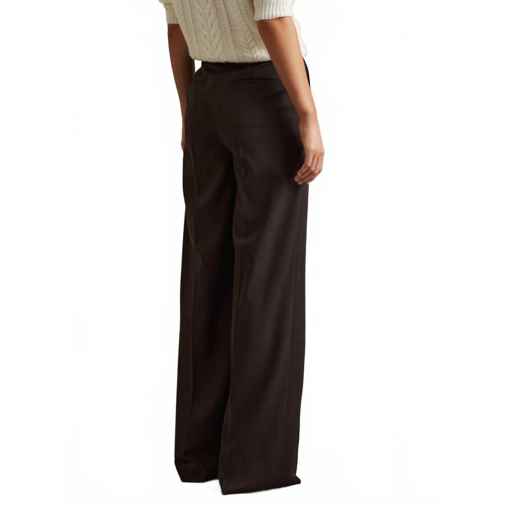 NEW REISS evelyn wide leg dress trousers in chocolate - Picture 3 of 6